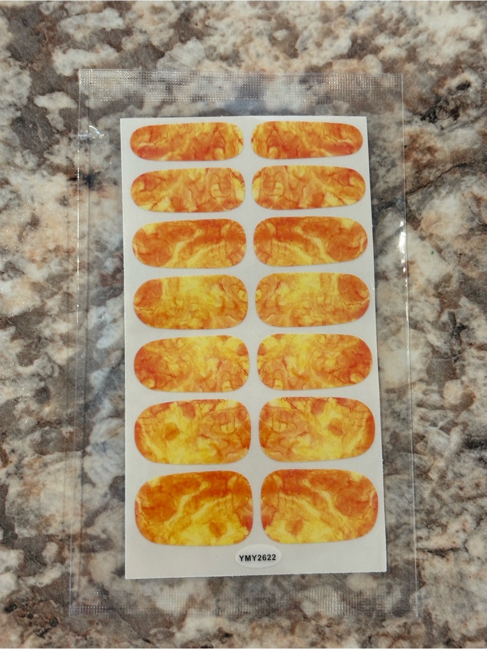 Marbled Orange & Yellow Nail Wraps